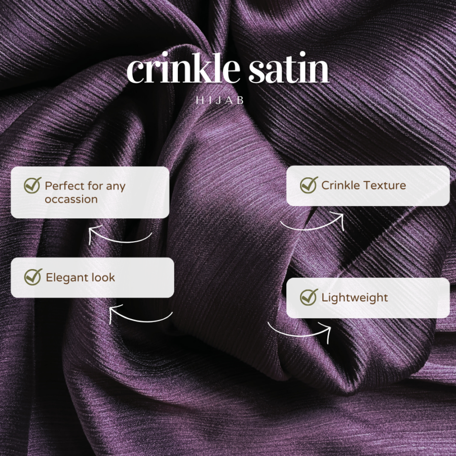 Puce | Crinkle Satin Hijab